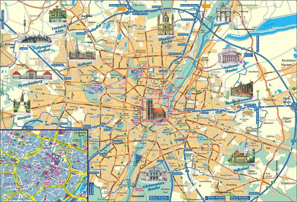 карта міста Мюнхена, Німеччина
