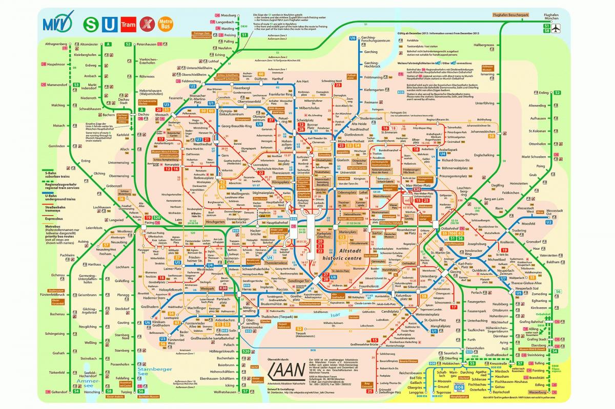 Мюнхен громадським транспортом карті