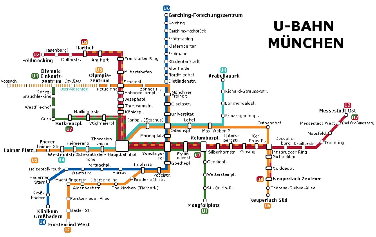 карта метро в Мюнхені