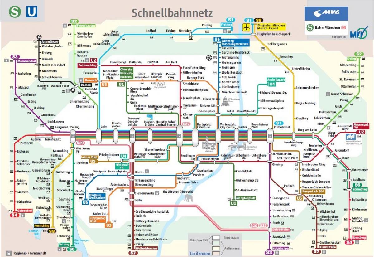 Мюнхен залізничний С1 карті