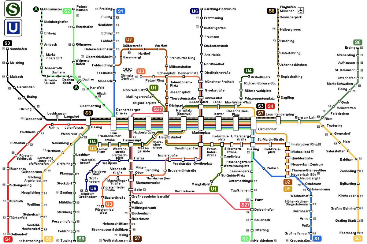 Мюнхен поїзд S8 карті