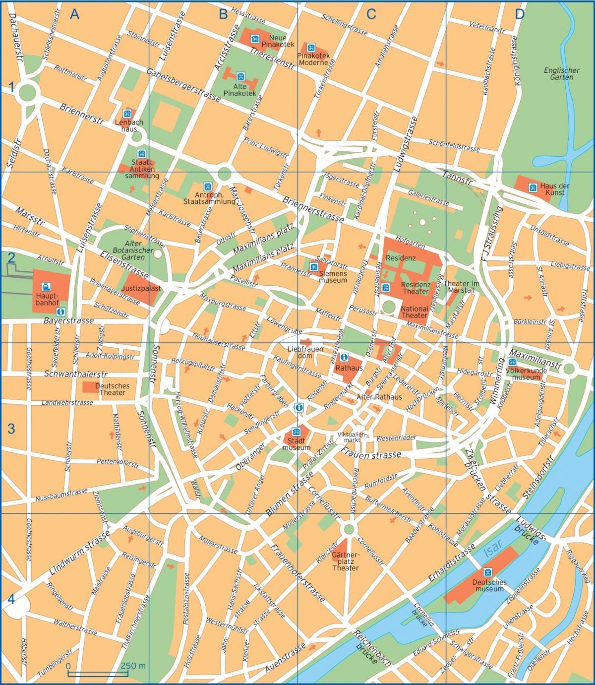 карта вулиць Мюнхена, Німеччина