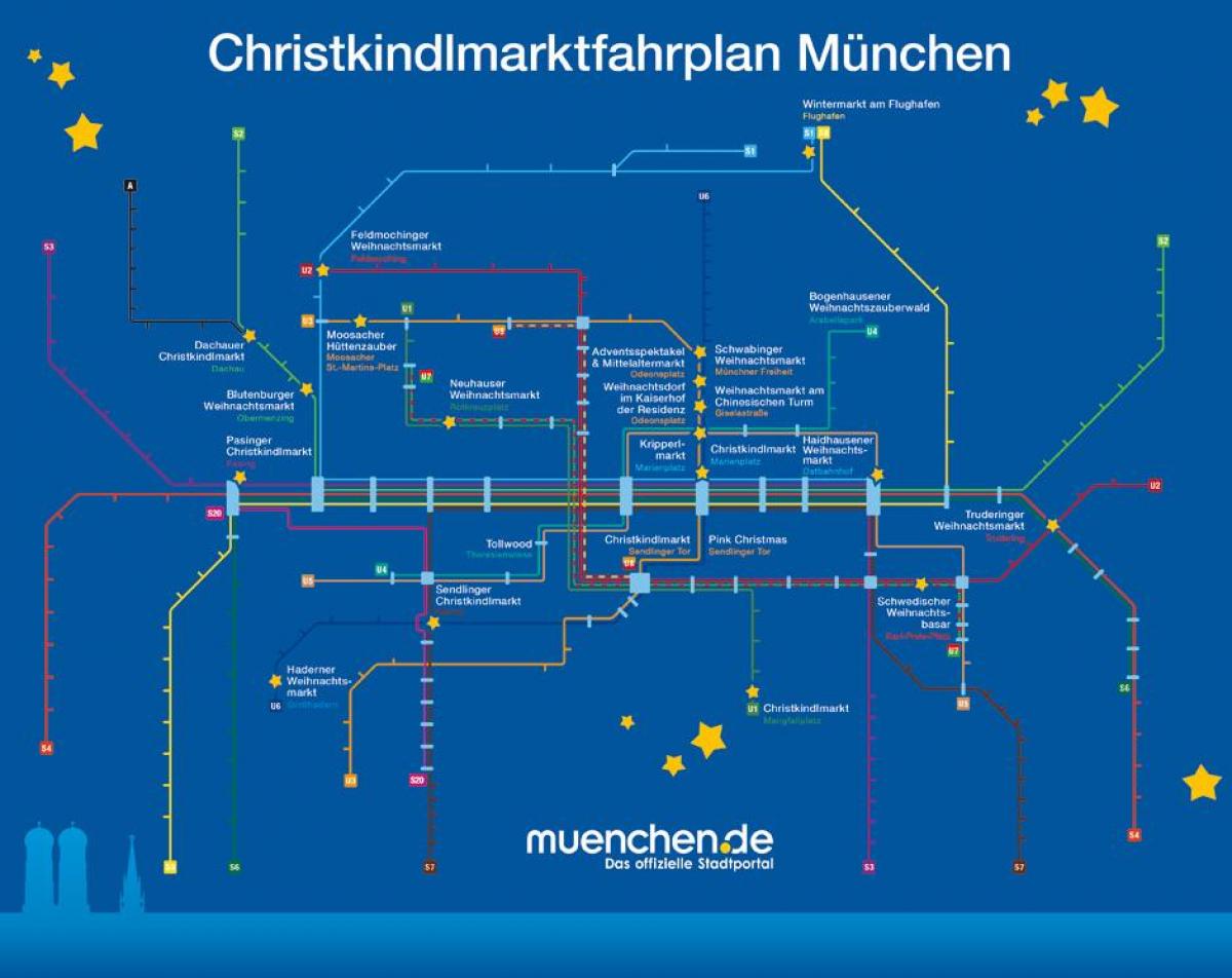 Карта Мюнхен різдвяні базари