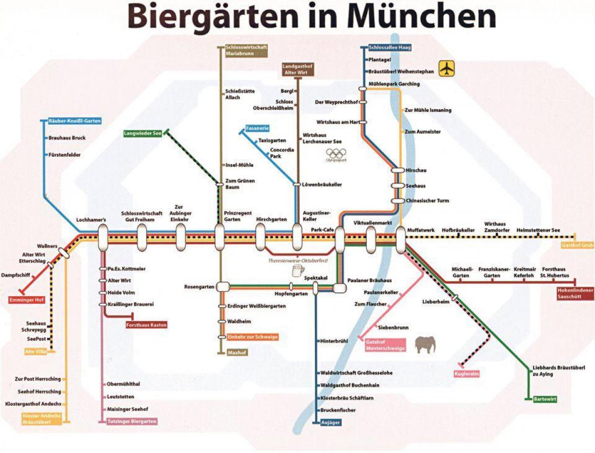 Карта Мюнхена пивний сад