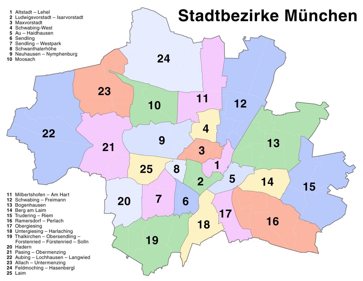 карта передмість Мюнхена