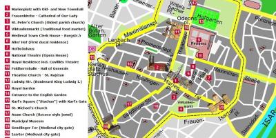 Карта Мюнхена пам'ятки центру міста